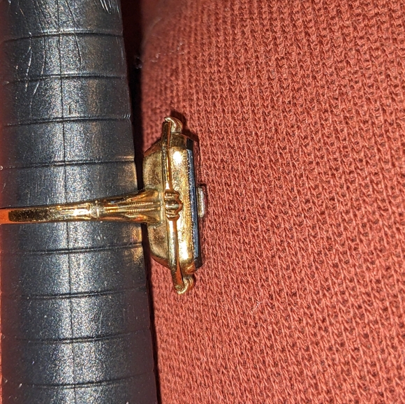 Antique Beautiful Onyx & Ruby Ring - Picture 2 of 3